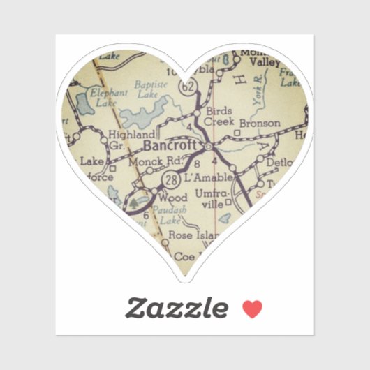 Bancroft Ontario Vintage Karte Aufkleber (Blatt)