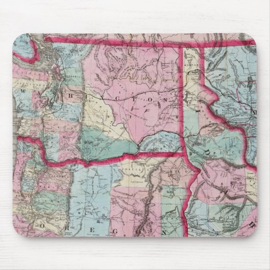 Bancrofts Karte von Oregon, Washington, Idaho Mousepad (Vorne)