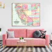 Bancroft's Map of California, Nevada Leinwanddruck (Insitu (Wohnzimmer))