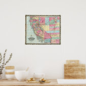 Bancroft's Map of California, Nevada Poster (Küche)