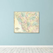 Bancrofts neue Karte Zentralkaliforniens Leinwanddruck (Insitu (Holzboden))