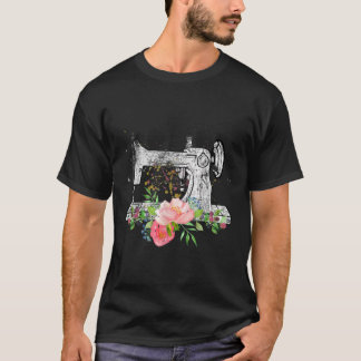 Bancutoz Vintages Nähmaschinenfahrzeug Steppnähte T-Shirt