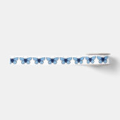 Band 3,8cm - Blau Bufferfly Ripsband (Vorderseite)