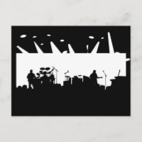Band auf Bühne-Konzert-Silhouette B&W