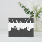 Band auf Bühne-Konzert-Silhouette B&W Postkarte (Stehend Vorderseite)