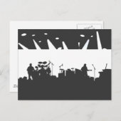 Band auf Bühne-Konzert-Silhouette B&W Postkarte (Vorne/Hinten)