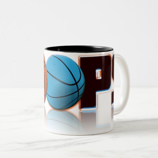 Band-Basketball Zweifarbige Tasse (VorderseiteRechts)