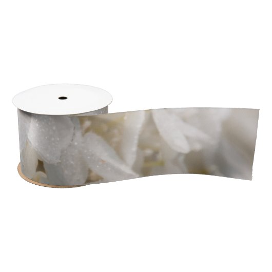 Band, Blumen weiß Satinband (Spule)