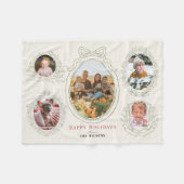 Band & Botanische Rahmen 5 Foto Weihnachten Fleecedecke (Vorderseite (Horizontal))