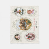 Band & Botanische Rahmen 5 Foto Weihnachten Fleecedecke (Vorderseite)