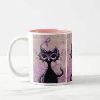 Band-Brustkrebs-Tasse des Kitty rosa Zweifarbige Tasse