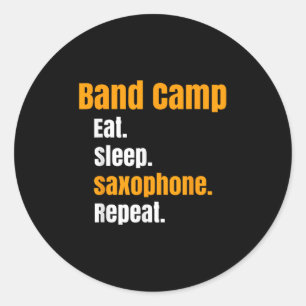 Band Camp isst schlafend Saxophon Wiederholung Som Runder Aufkleber