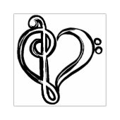 Band Class Bass and Treble Clef Heart Gummistempel (Prägung)