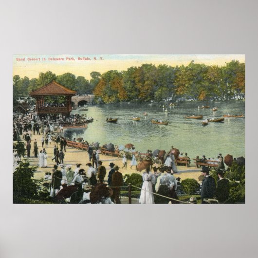 Band Concert, Delaware Park, Buffalo 1911 Vintag Poster (Vorne)