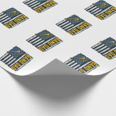 Band-Dad-Posaune-Amerikanische-Flagge-Vintage-Shir Geschenkpapier (Ecke)