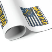 Band-Dad-Posaune-Amerikanische-Flagge-Vintage-Shir Geschenkpapier (Rolleneckpunkt)