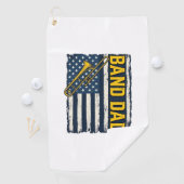 Band-Dad-Posaune-Amerikanische-Flagge-Vintage-Shir Golfhandtuch (Insitu)