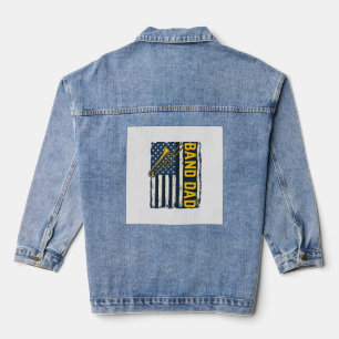 Band-Dad-Posaune-Amerikanische-Flagge-Vintage-Shir Jeansjacke