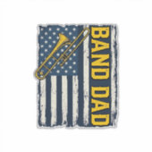 Band Dad Trombone American Flag Vintage Shirt Desi Aufkleber (Vorderseite)