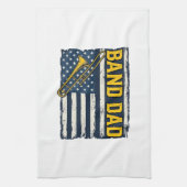 Band Dad Trombone American Flag Vintage Shirt Desi Geschirrtuch (Vertikal)