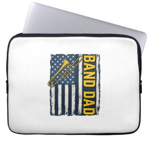 Band-Daddy-Posaune-Amerikanische-Flagge-Vintage-Sh Laptopschutzhülle