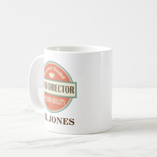 Band-Direktor Personalized Office Mug Gift Kaffeetasse (Vorderseite Links)