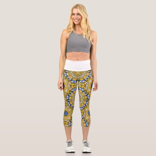 Band elf Kaleidoskop Kunst sieben Capri Leggings (Vorderseite)