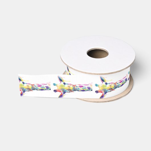 Band - Farbiger Giraffe Ripsband (Spule)