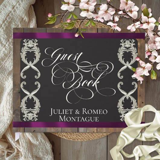 Band & Herz Hochzeit - Pflaume Gästebuch