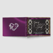 Band & Herz Hochzeit - Pflaume Gästebuch (Voll)