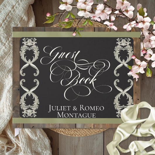 Band & Herz Hochzeit - Salbei Gästebuch