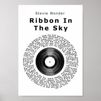 Band in Sky Vinyl Record Song Lyric Print Poster