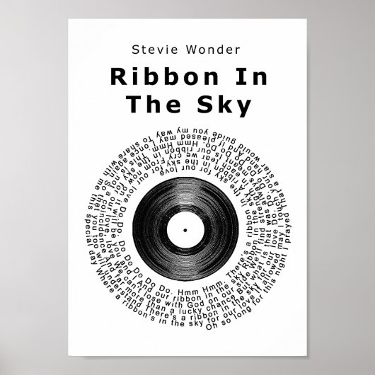 Band in Sky Vinyl Record Song Lyric Print Poster (Vorne)