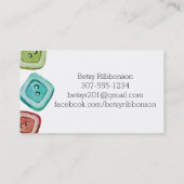 Band knöpft das Schere-Shabby Chicnähen Visitenkarte (Rückseite)