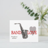 Band Liebe/Saxophon Postkarte (Stehend Vorderseite)