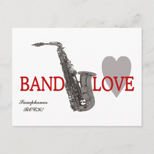 Band Liebe/Saxophon Postkarte (Vorderseite)