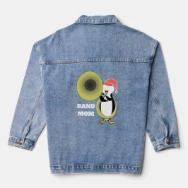 Band-Mama Baby-Pinguin spielt Tuba Jeansjacke