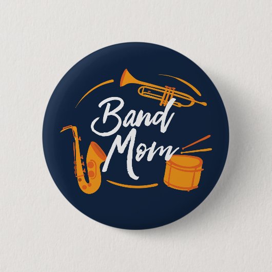 Band Mama Funny School Marching Band Button (Vorderseite)