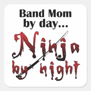 Band Mama Ninja Quadratischer Aufkleber