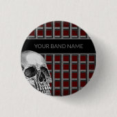 Band Merch Individuelle Name Skull Rock Roll Metal Button (Vorderseite)