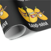 Band-nana Funny Fruit Banana Pun Dark BG Geschenkpapier (Rolleneckpunkt)