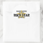 Band Nerd Rock Star by Night Runder Aufkleber (Tasche)