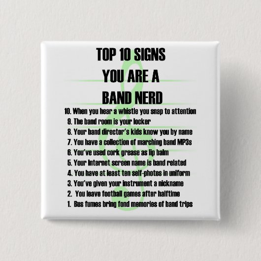 Band-Nerd-Spitze 10 Button (Vorderseite)