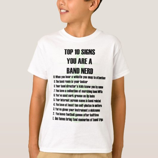 Band-Nerd-Spitze 10 T-Shirt (Vorderseite)