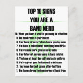 Band Nerd Top 10 Postkarte (Vorderseite)