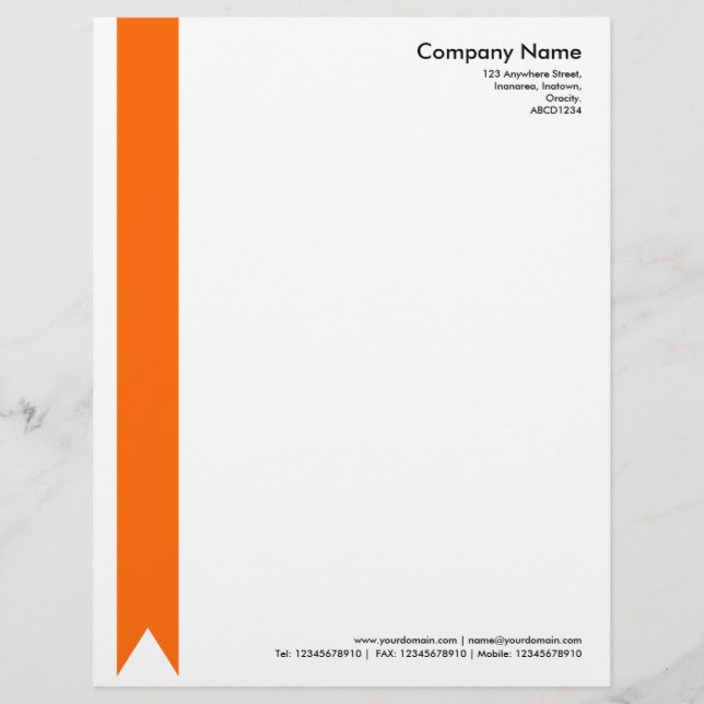 Band - Orange Briefbogen (Vorderseite)