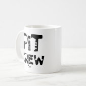 Band Pit Crew Musikalischer Text Kaffeetasse (Vorderseite Links)