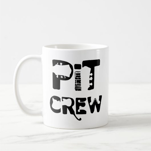 Band Pit Crew Musikalischer Text Kaffeetasse (Links)