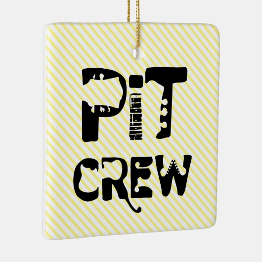 Band Pit Crew Musikalischer Text Keramikornament (Rechts)