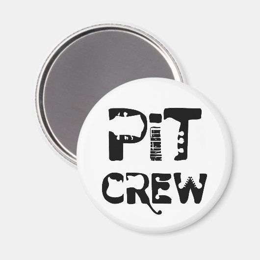 Band Pit Crew Musikalischer Text Magnet (Vorderseite/Rückseite)